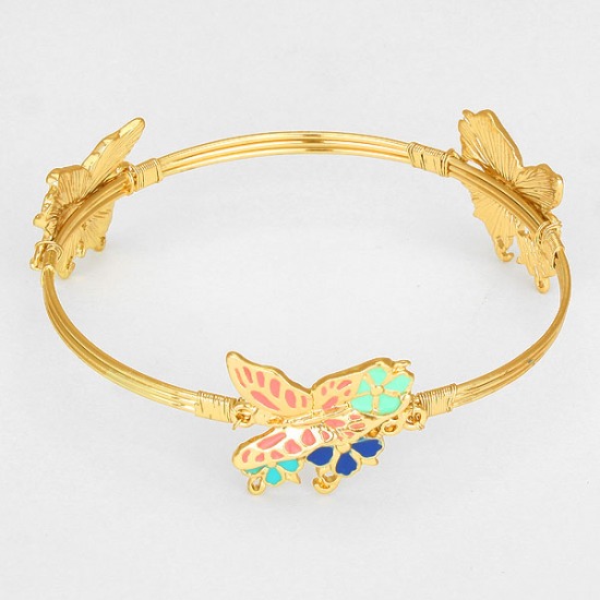 Resin Butterfly Bangle Bracelet