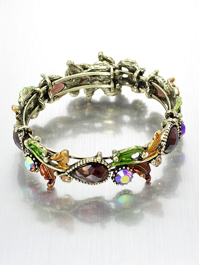 Flower Bangle Bracelet Wine/Brown | f_BG381-BN_1.jpg